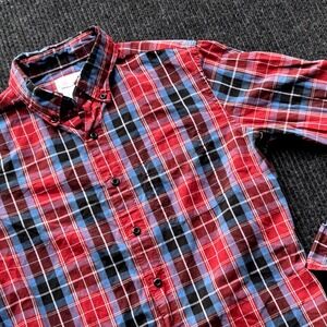 American Eagle Plaid Flannel Shirt Long Sleeve Button Up Red‎ Blue XS